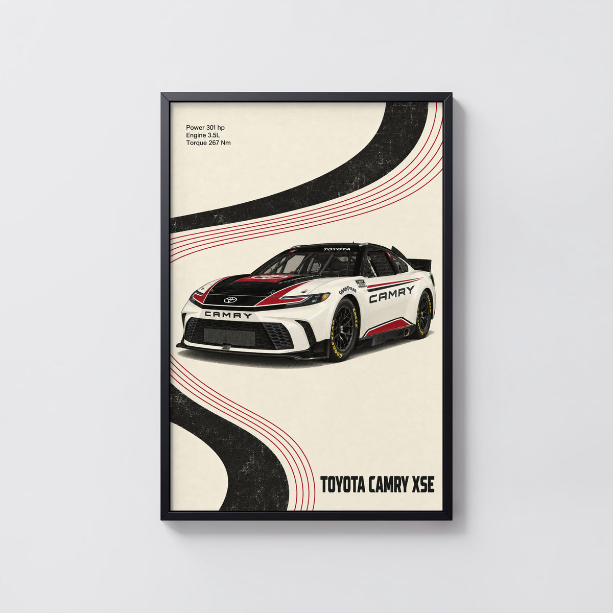 Vintage Toyota Camry Print, Race Car Wall Art