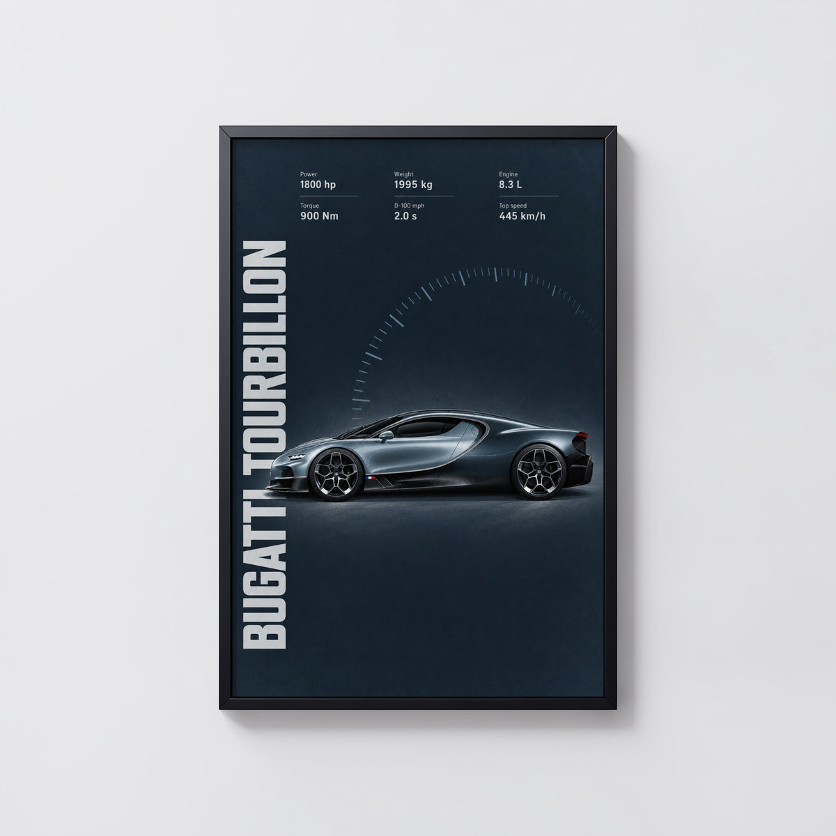 Vintage Bugatti Tourbillon Print, Supercar Wall Art