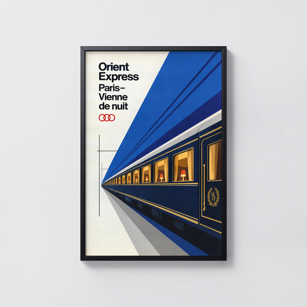 Vintage Orient Express Train Print Poster Paris Vienne