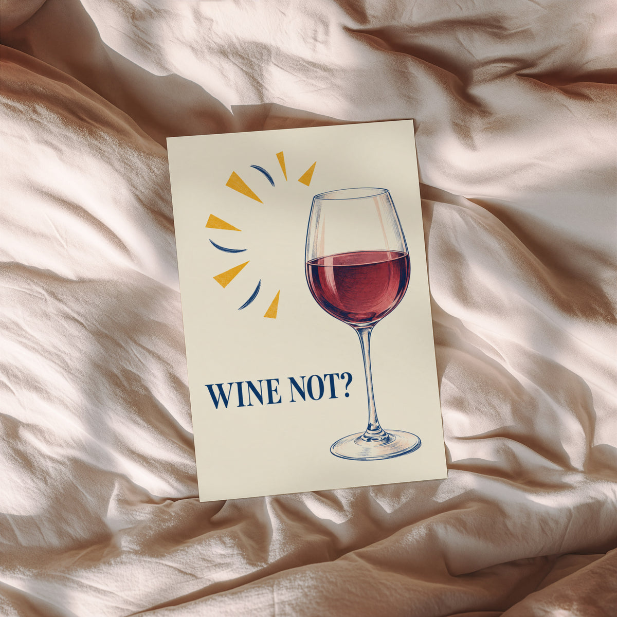 Vintage Wine Print Poster, Red Wine Glass Wall Art