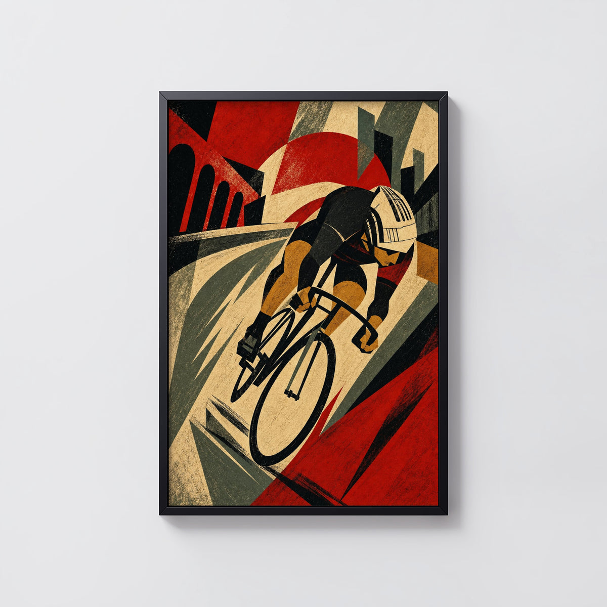 Vintage Cyclist Poster, Art Deco Wall Art, Cycling Print
