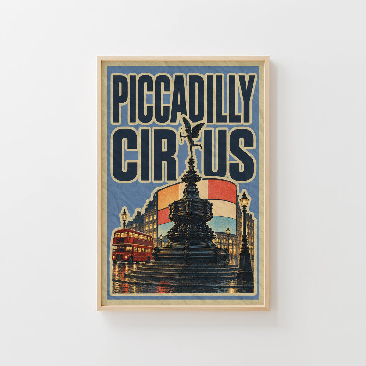 Vintage Piccadilly Circus Poster, London Wall Art, Print