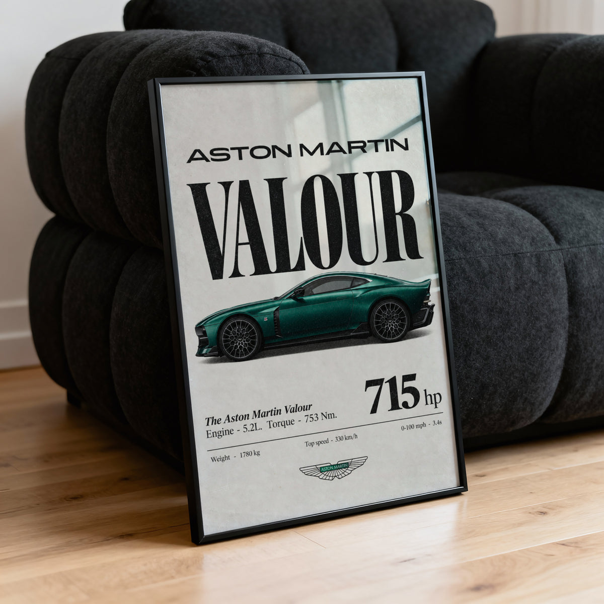Vintage Aston Martin Valour Print, Car Wall Art