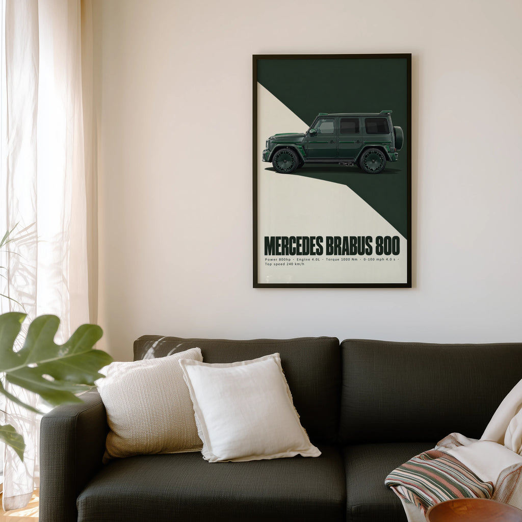 Vintage Mercedes Brabus 800 Print, Car Wall Art