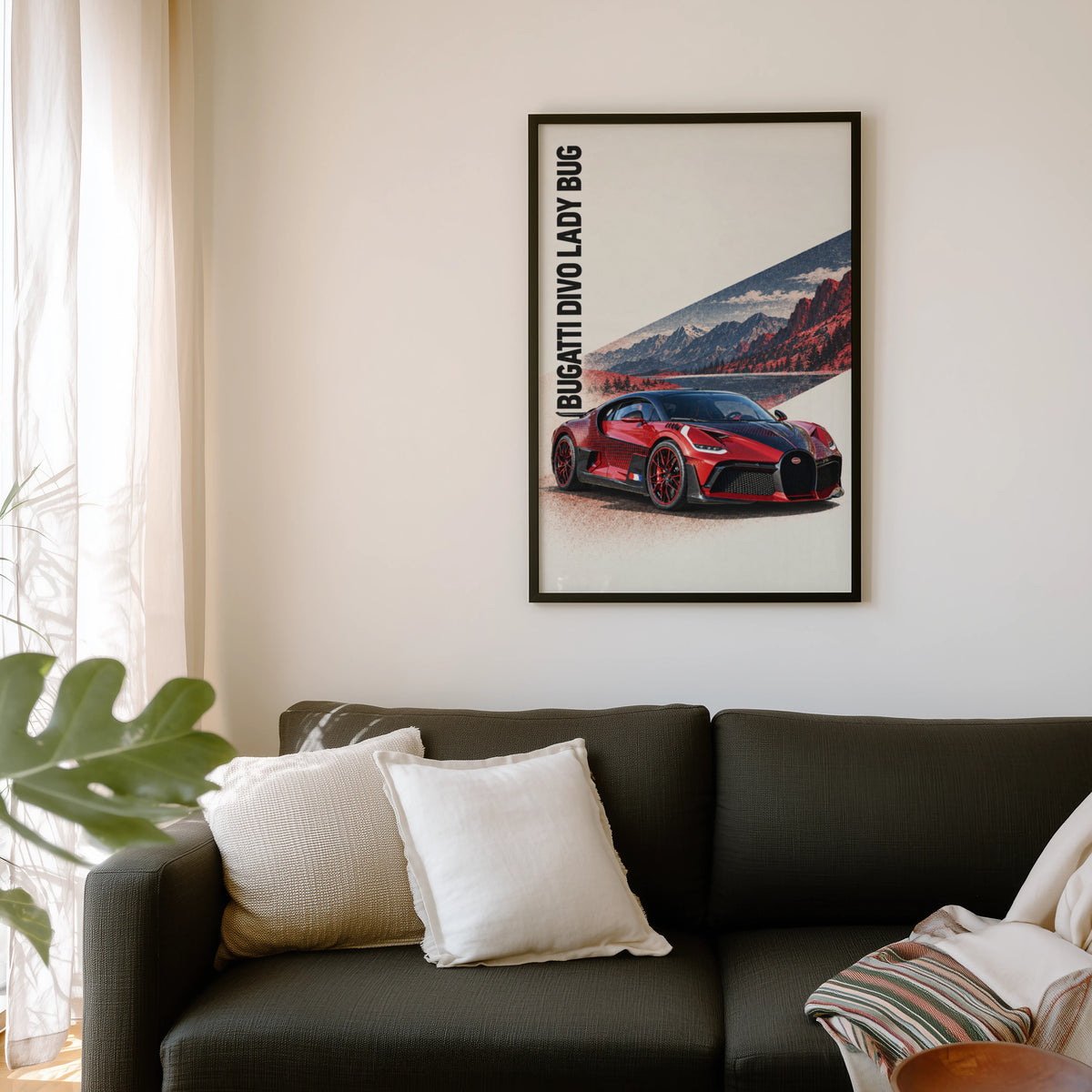 Vintage Bugatti Divo Print, Supercar Wall Art