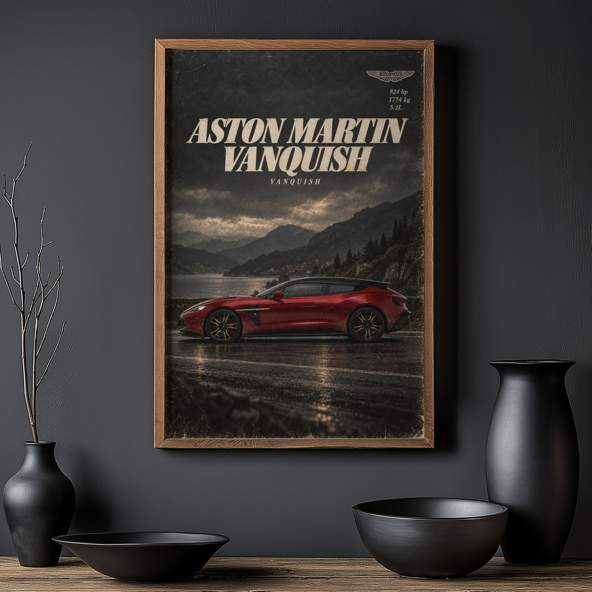 Vintage Aston Martin Vanquish Print, Car Wall Art