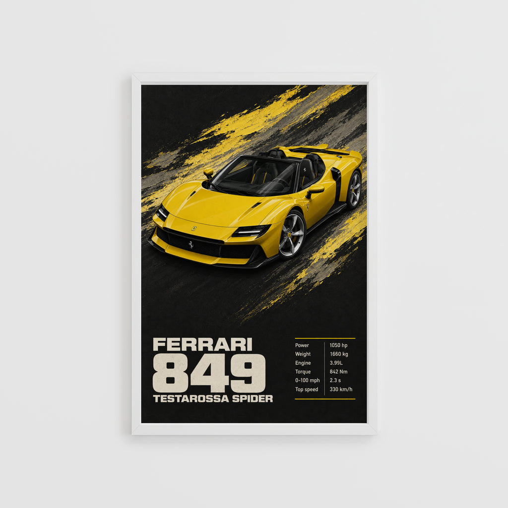 Vintage Ferrari Testarossa Spider Print, Car Art