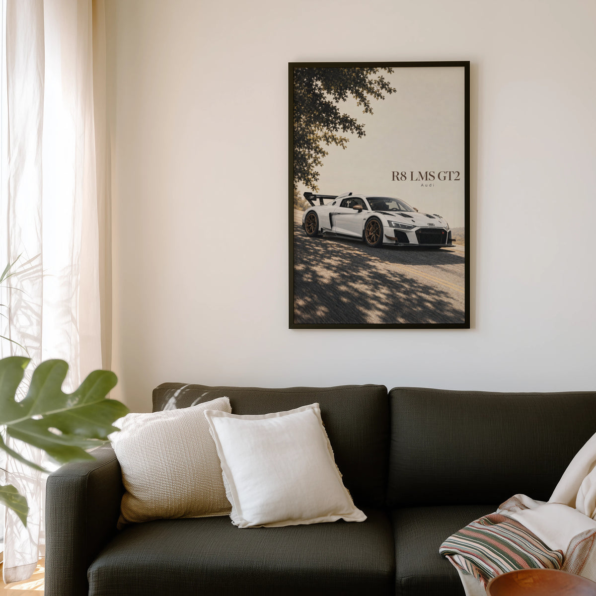 Vintage Audi R8 LMS GT2 Print, Racing Car Wall Art