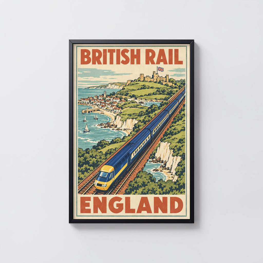 Vintage British Rail Poster, England Coast Wall Art Print