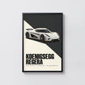 Vintage Koenigsegg Regera Print, Supercar Wall Art