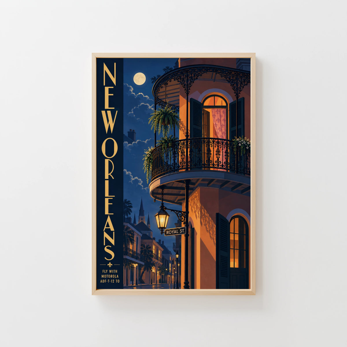 Vintage New Orleans Poster, French Quarter Wall Art