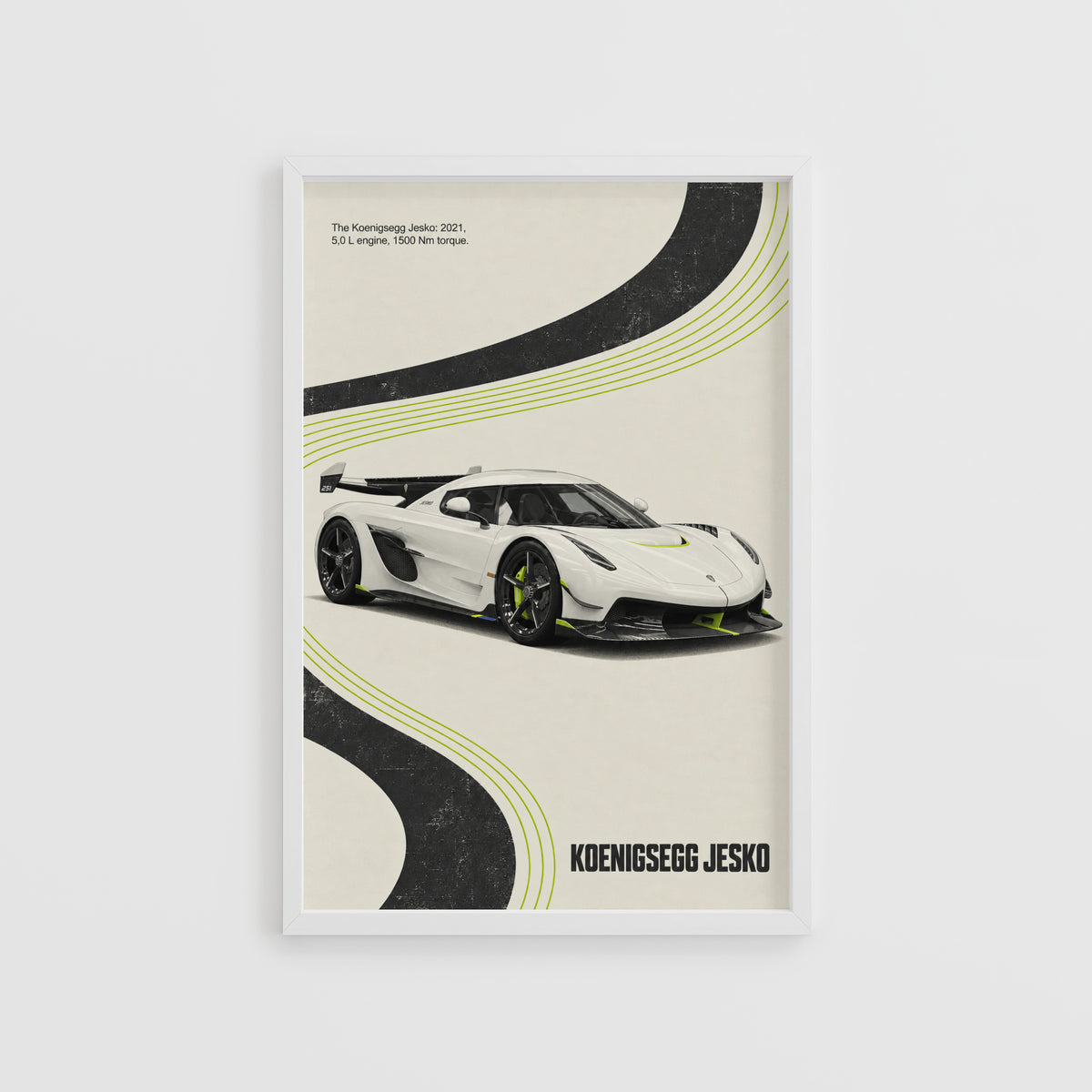Vintage Koenigsegg Jesko Print, Car Wall Art