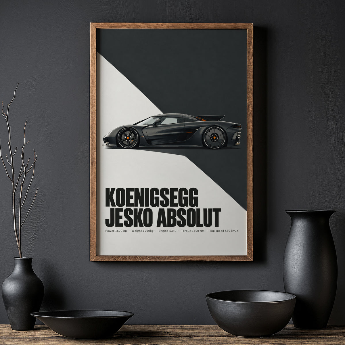 Vintage Koenigsegg Jesko Absolut Print, Supercar