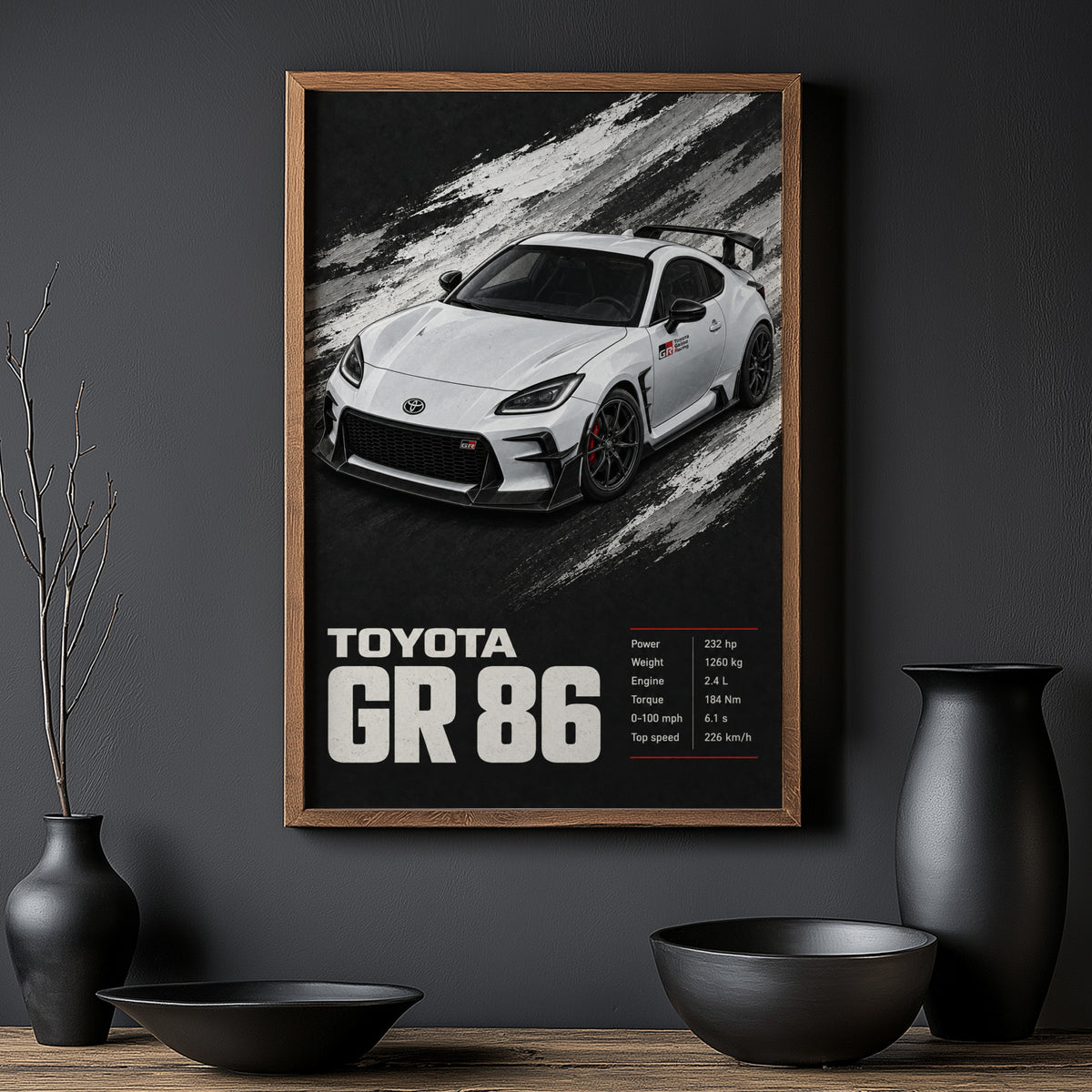 Vintage Toyota GR86 Car Print, Sports Car Poster