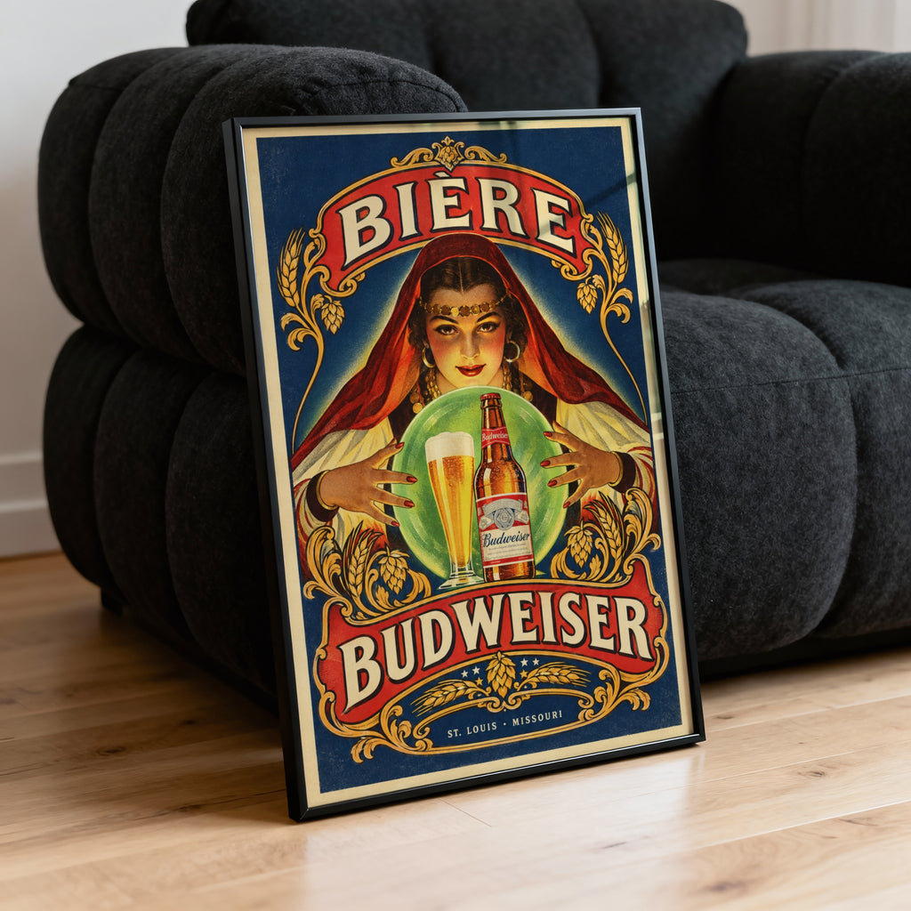Vintage Budweiser Beer Print, Bar Poster, Pub Wall Art