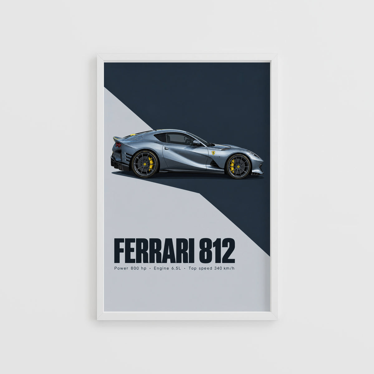 Vintage Ferrari 812 Print, Supercar Wall Art