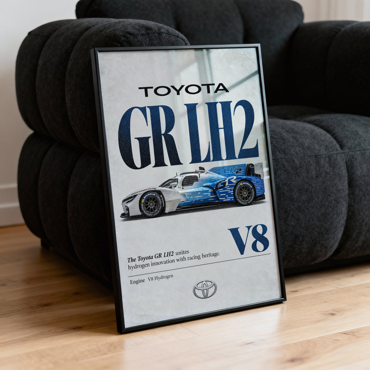 Vintage Toyota GR LH2 Print, Hydrogen Race Car