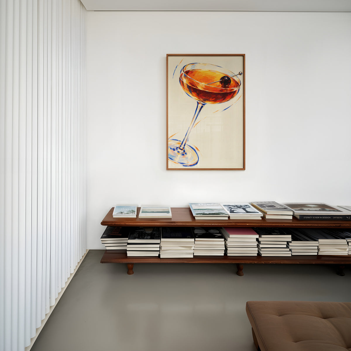 Vintage Cocktail Print Poster, Manhattan Bar Wall Art