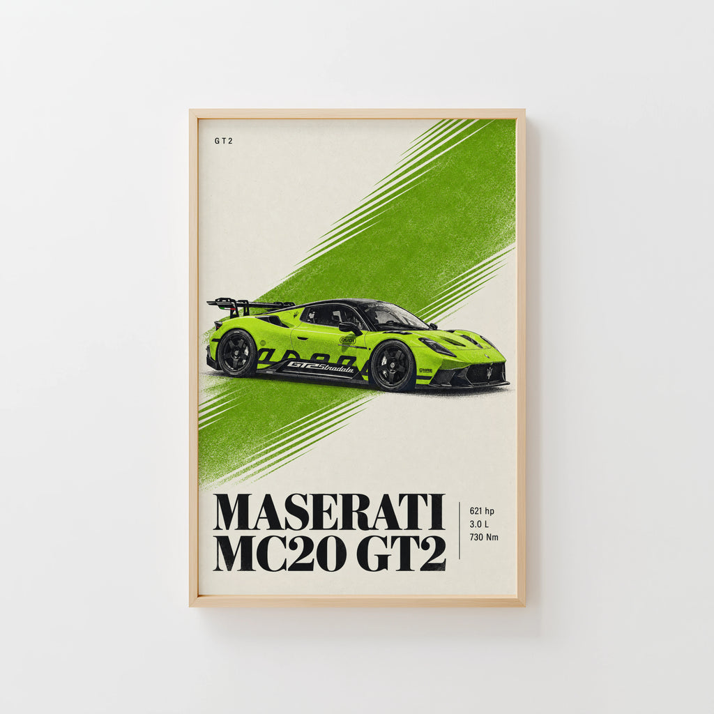 Vintage Maserati MC20 GT2 Print, Racing Car Art