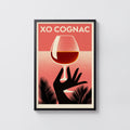 Vintage XO Cognac Print Poster, Retro Bar Wall Art