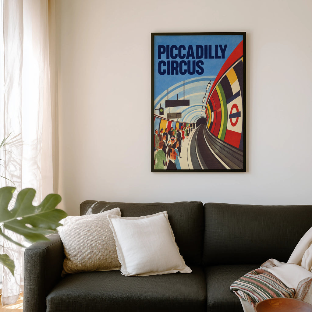 Vintage Piccadilly Circus Poster, London Underground Wall