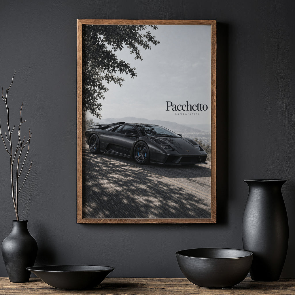 Vintage Lamborghini Print, Supercar Wall Art