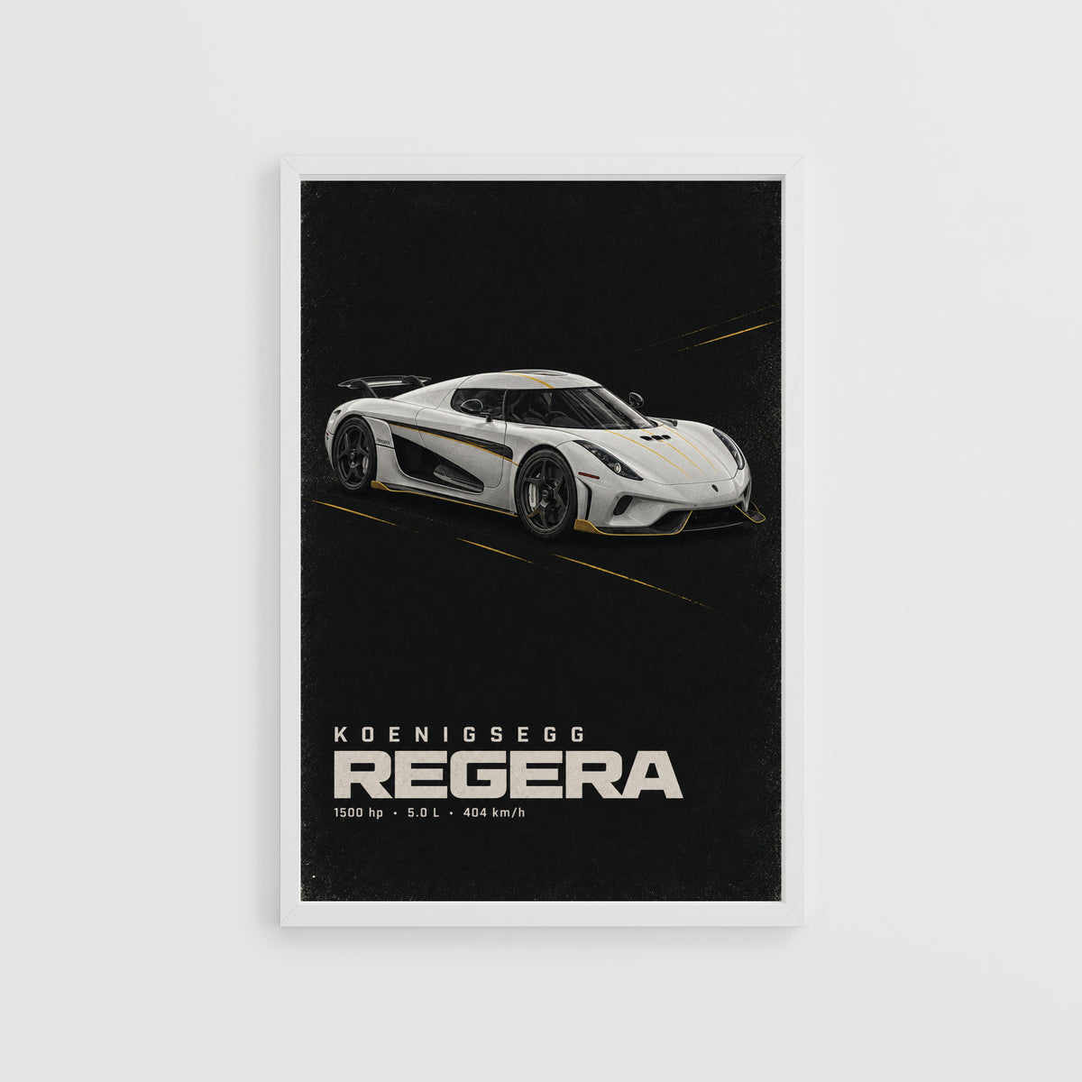 Vintage Koenigsegg Regera Print, Hypercar Wall Art