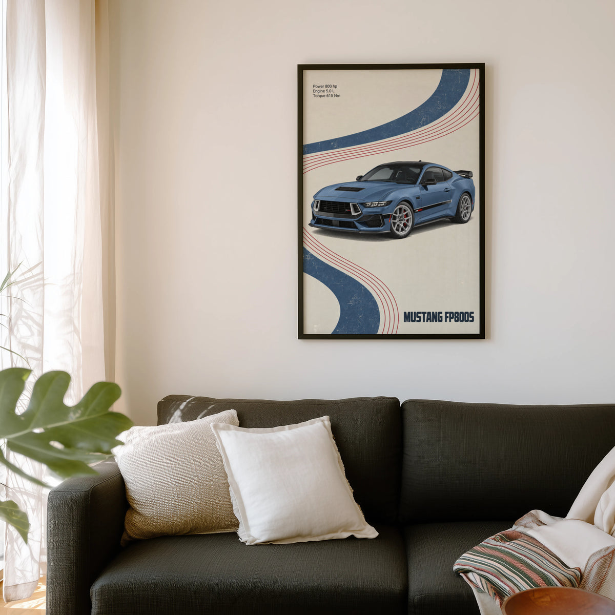 Vintage Mustang FP800S Print, Car Wall Art