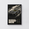 Vintage Maserati MC20 Print, Supercar Wall Art