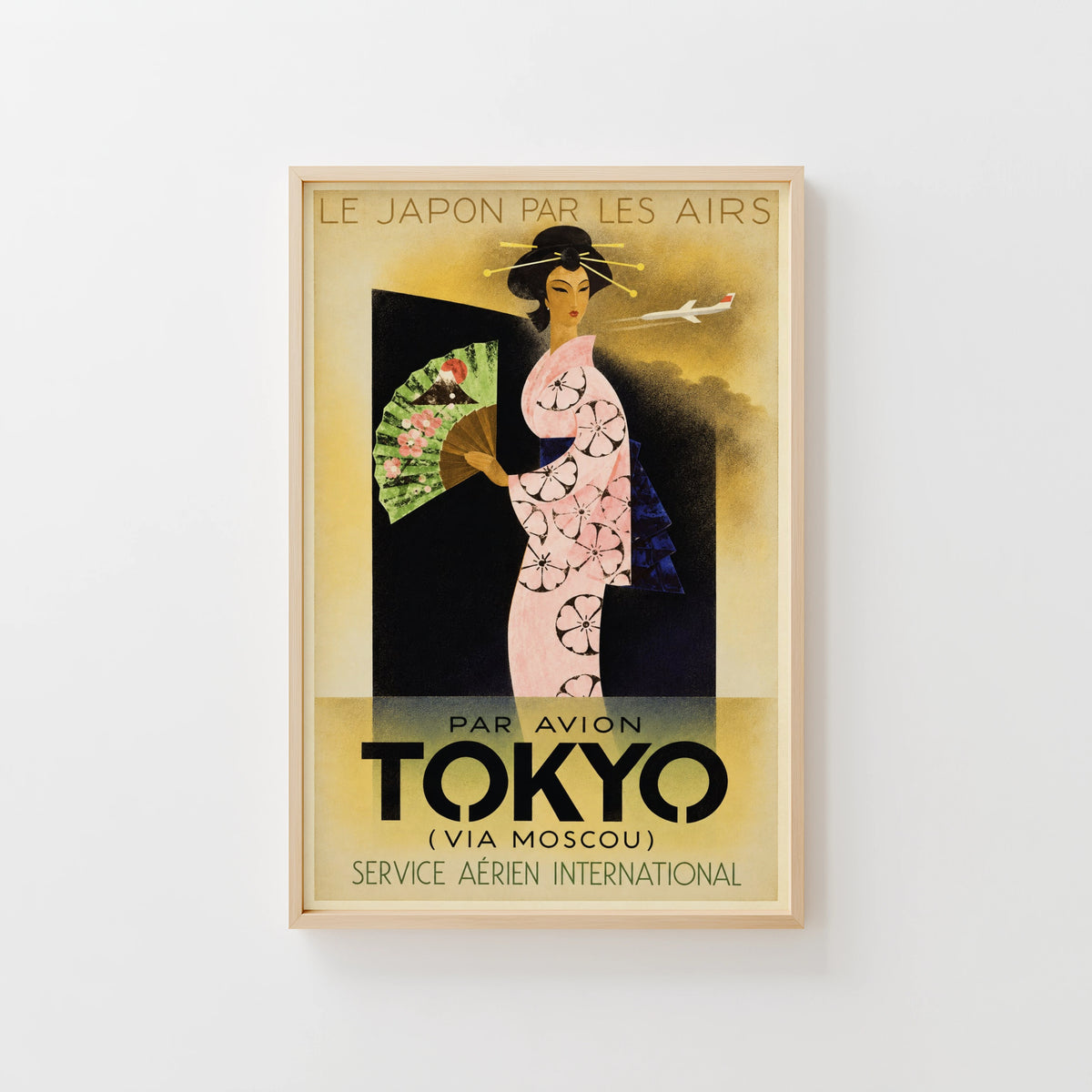 Vintage Tokyo Poster, Art Deco Travel Print, Japan Wall Art