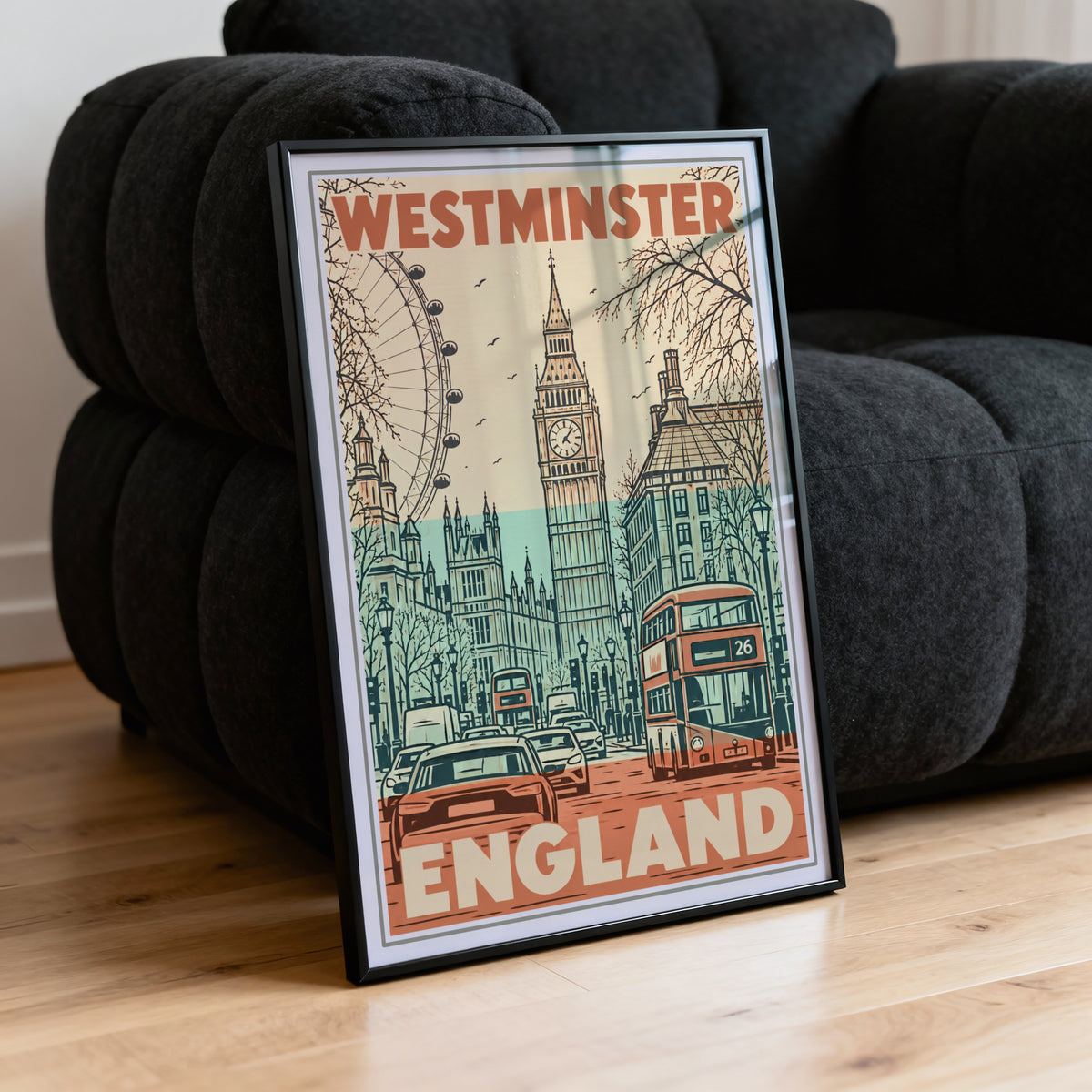 Vintage Westminster London Poster, England Wall Art, Print