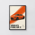 Vintage Nissan Fairlady Z Print, Orange Car Art