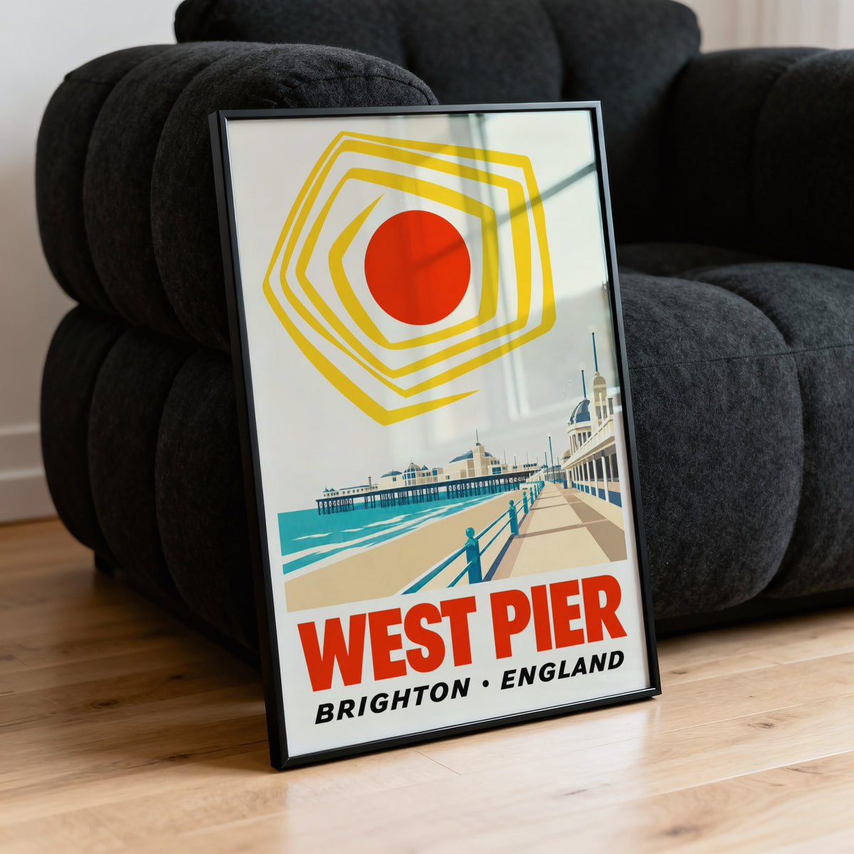 Vintage West Pier Brighton Poster, Seaside Wall Art Print