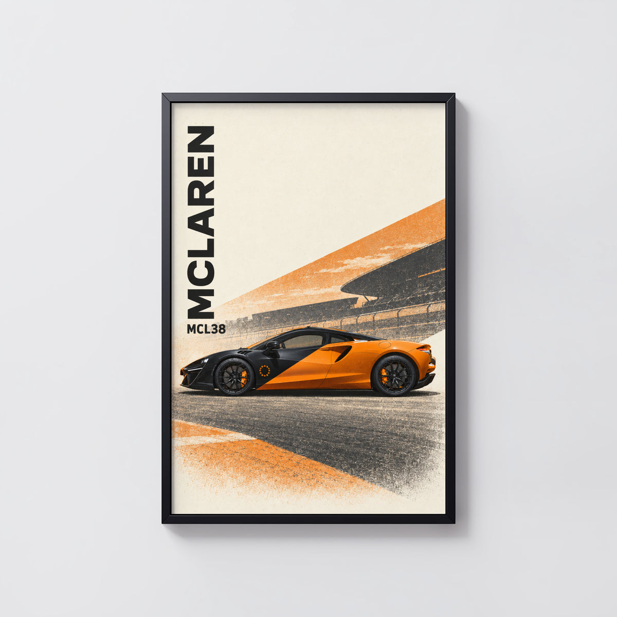 Vintage McLaren MCL38 Print, Racing Car Wall Art