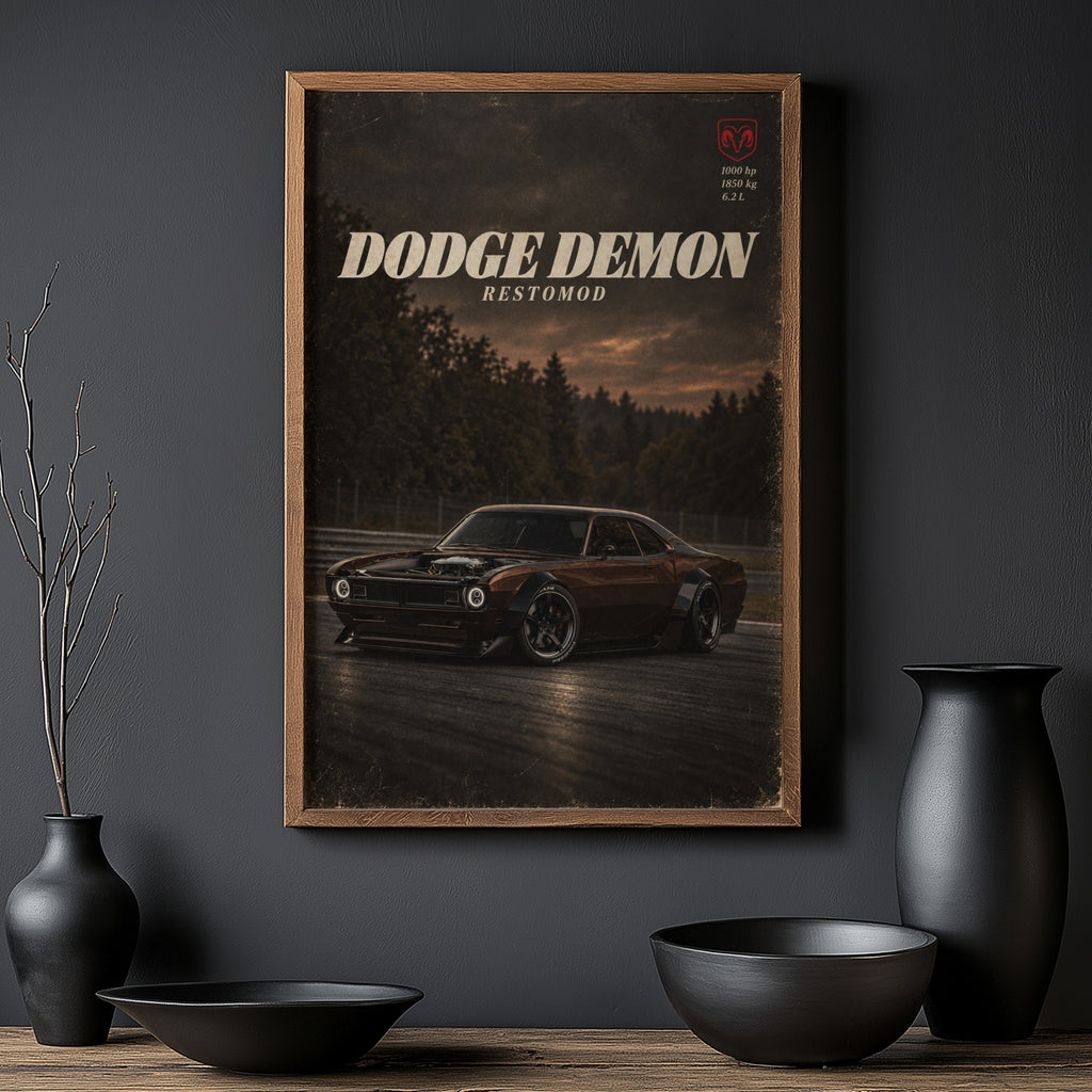 Vintage Dodge Demon Restomod Car Print