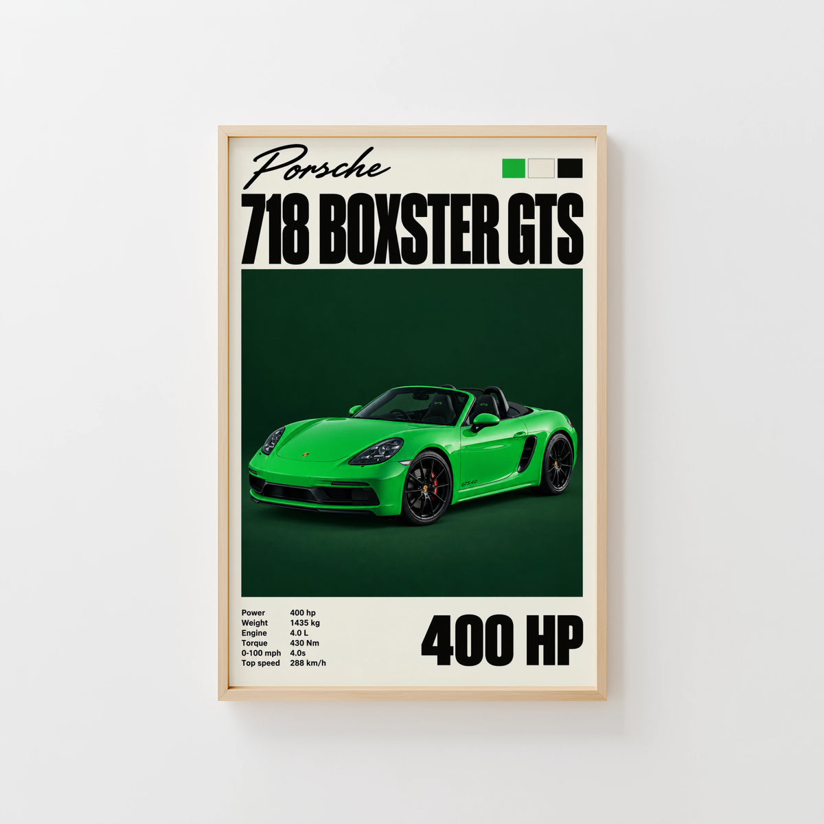 Vintage Porsche 718 Boxster GTS Print, Car Wall Art