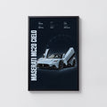 Vintage Maserati MC20 Cielo Print, Supercar Art