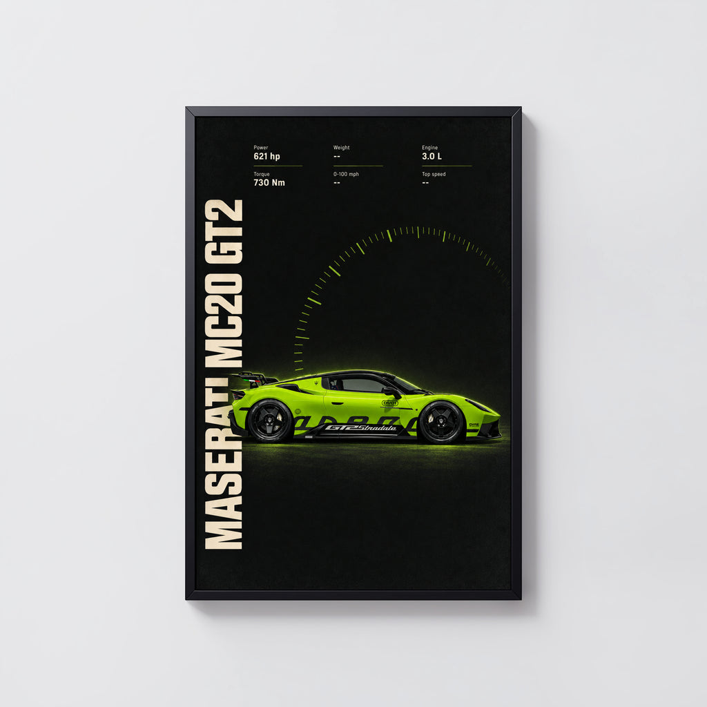 Vintage Maserati MC20 GT2 Print, Car Wall Art