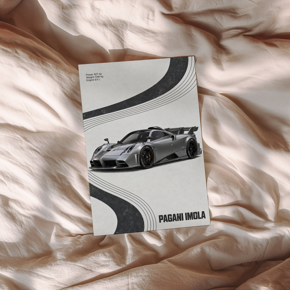 Vintage Pagani Imola Print, Supercar Wall Art