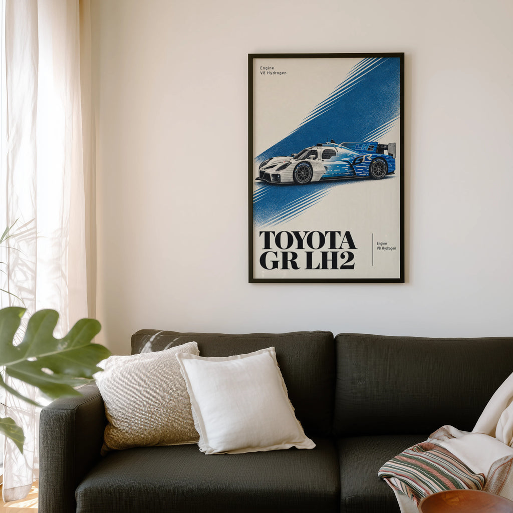 Vintage Toyota GR LH2 Print, Hydrogen Race Car