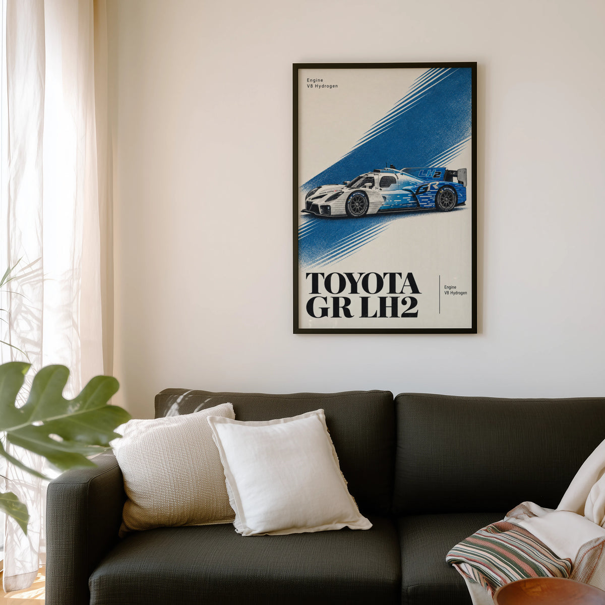 Vintage Toyota GR LH2 Print, Hydrogen Race Car