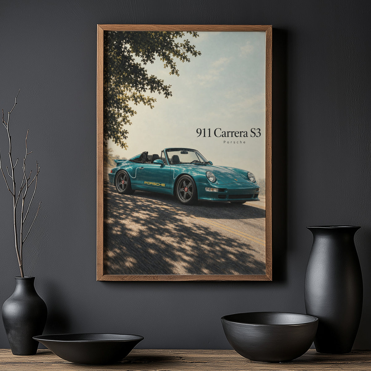 Vintage Porsche 911 Carrera S3 Print, Car Wall Art