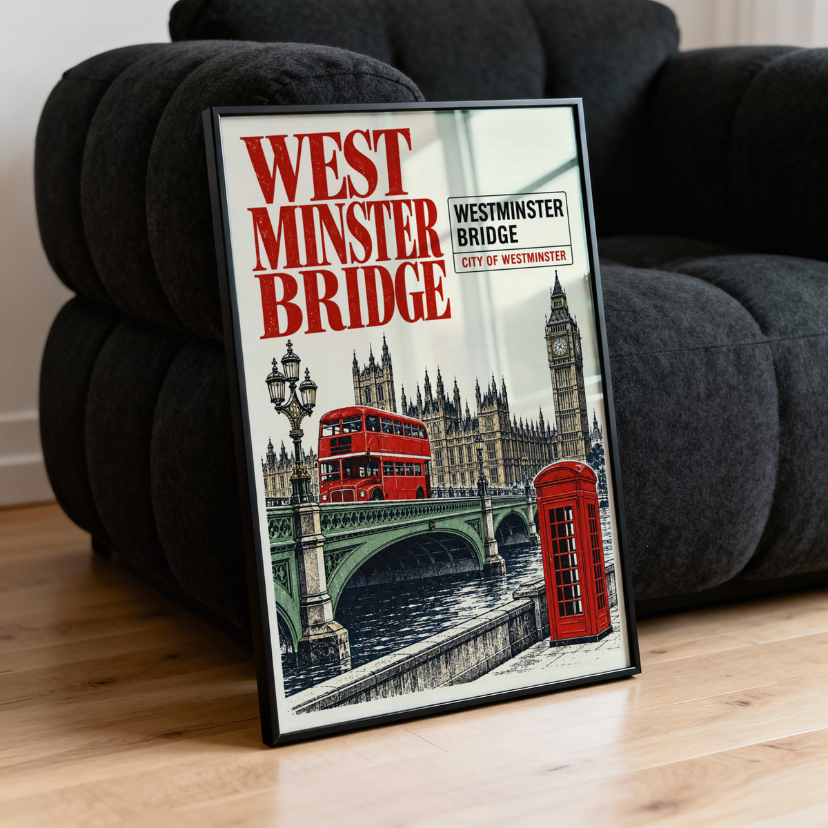 Vintage Westminster Bridge Poster, London Wall Art Print