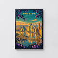 Vintage Brisbane Poster, Queensland Wall Art, City Print
