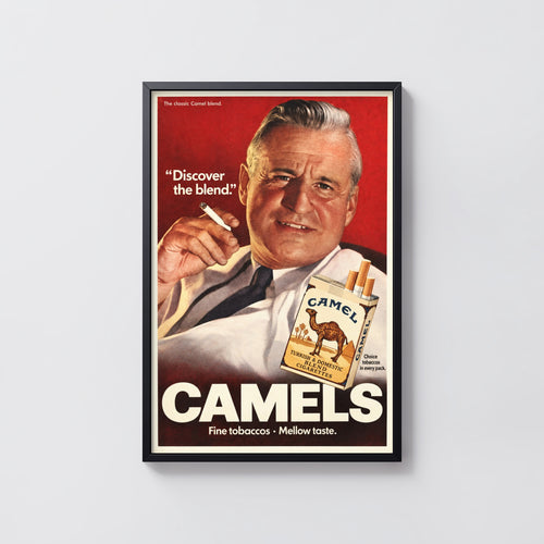 Vintage Camel Cigarettes Poster, Retro Advert Wall Art