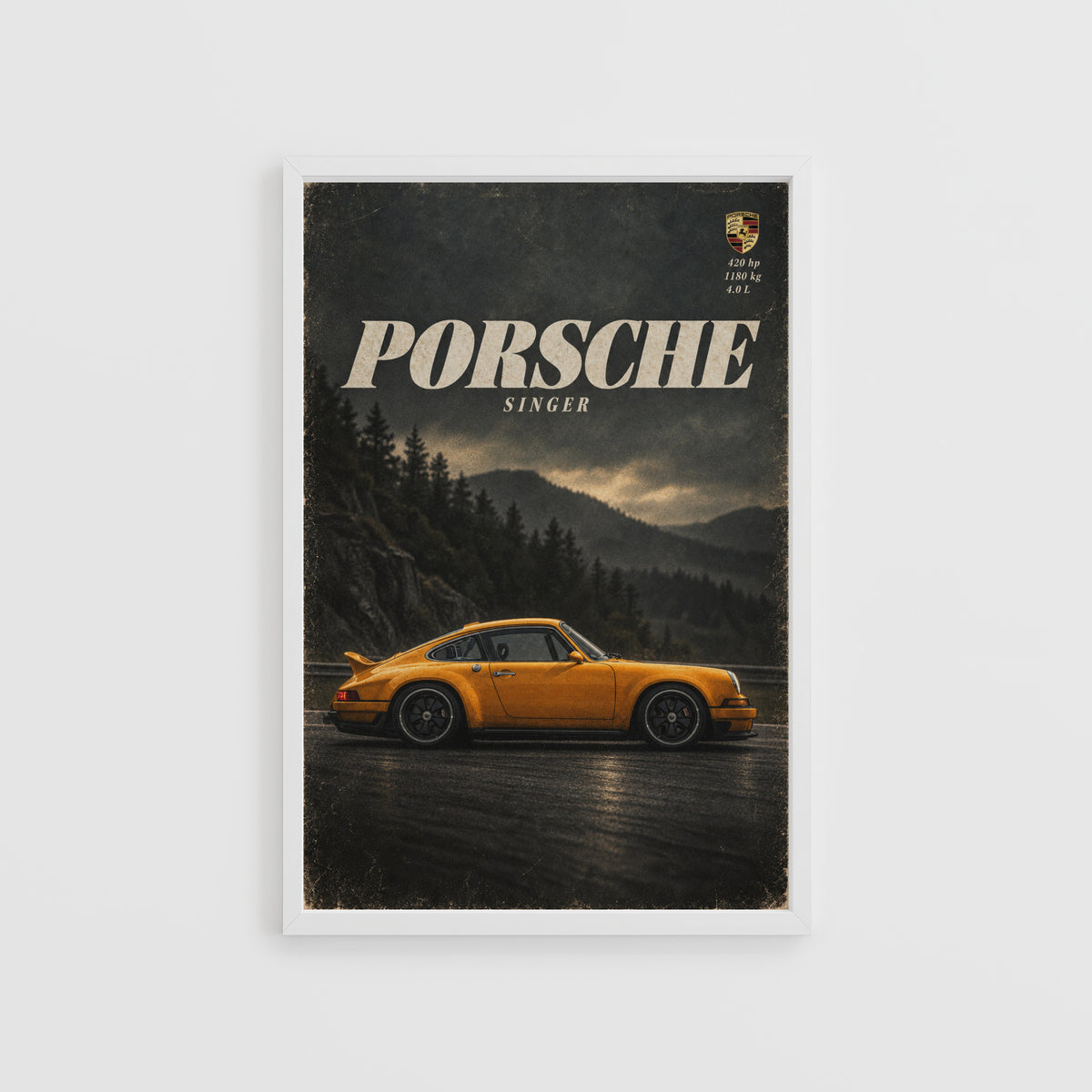 Vintage Porsche Singer Print, Car Poster, Wall Art