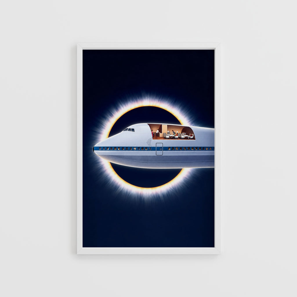 Vintage Jumbo Jet Poster, Eclipse Wall Art, Airline Print