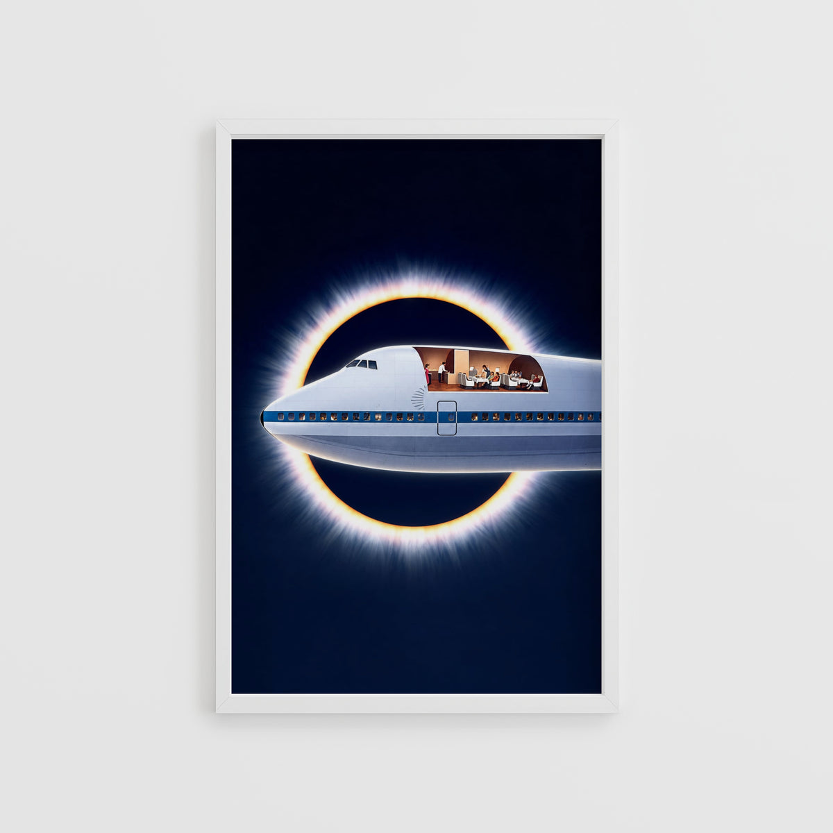 Vintage Jumbo Jet Poster, Eclipse Wall Art, Airline Print