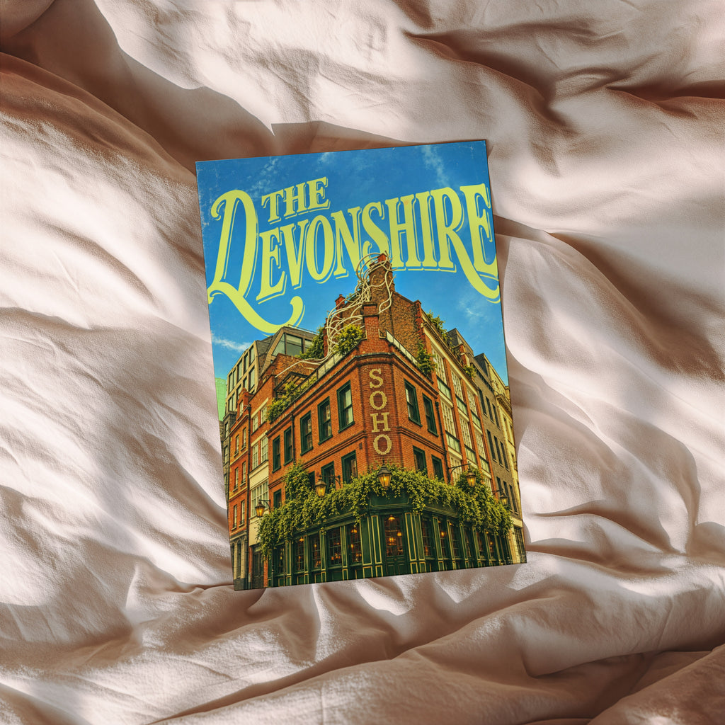 Vintage Soho London Poster, Devonshire Pub Wall Art Print