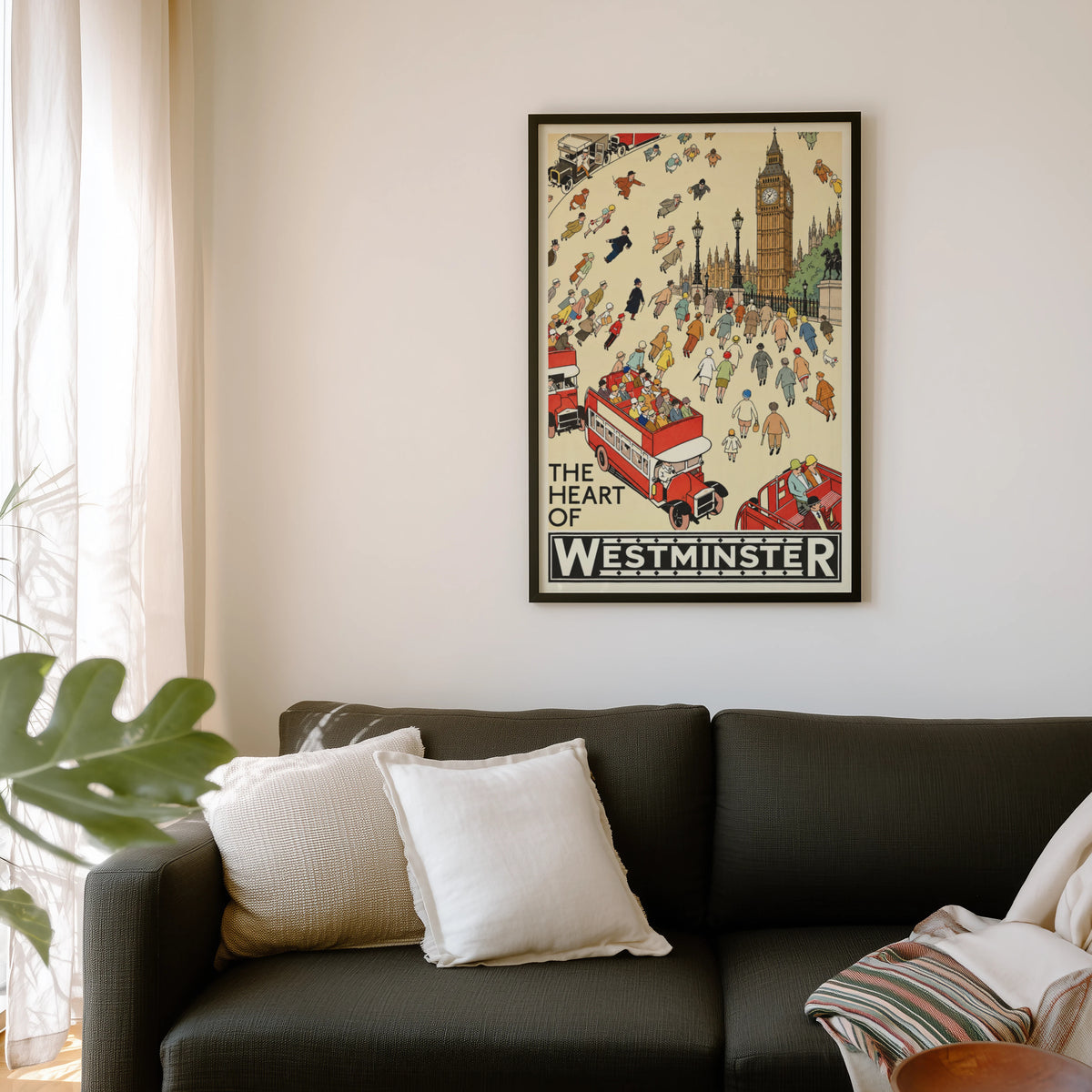 Vintage Westminster Poster, Big Ben London Wall Art Print